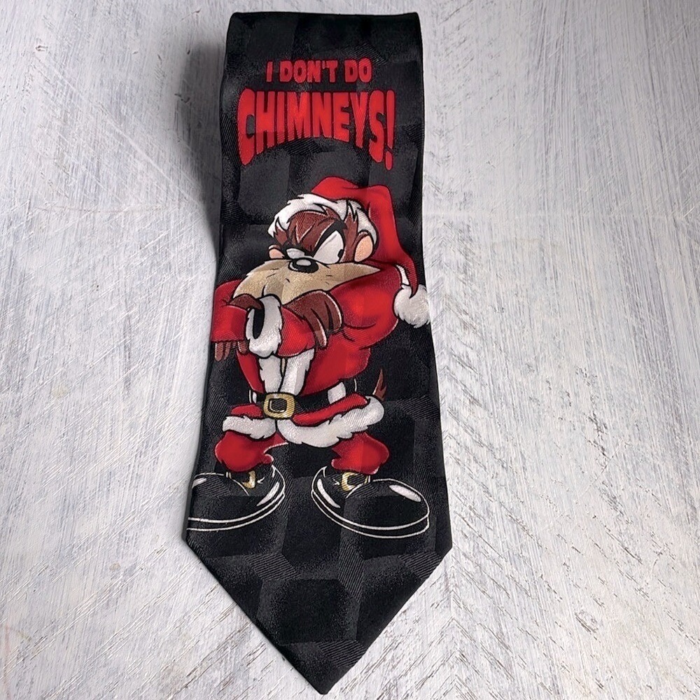 Vintage Looney Tunes‎ Stamp Tasmanian Devil Tie Christmas